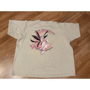Vintage 2003 Daytona Beach Bike Week Graphic T-Shirt Fairy Tan Pink Size XXL
